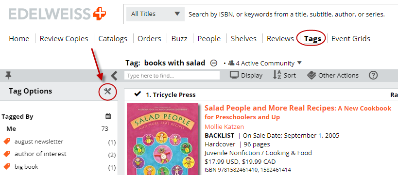 Bookseller – Sharing Tags with Reps – Edelweiss Help